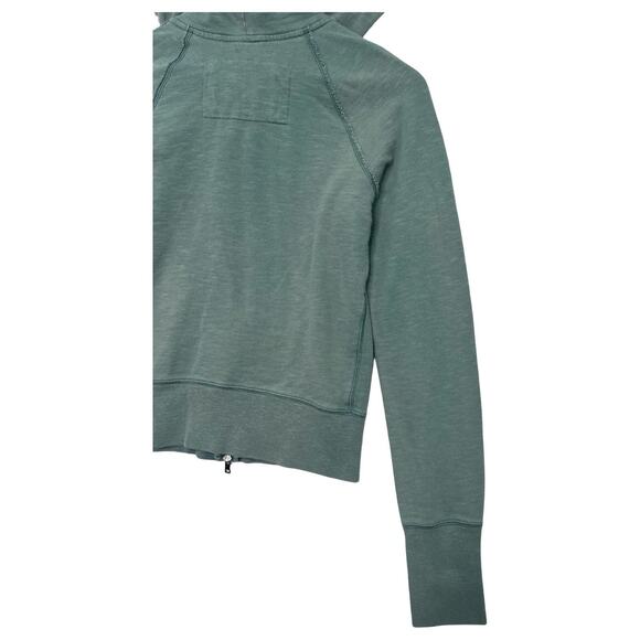 Vintage Abercrombie Fitch Womens Large Green Hoodie Full Zip Spell Out Retro Y2K - Picture 9 of 14
